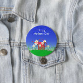 Moederdag Daisies and Watering Can Ronde Button 7,6 Cm (In situ)