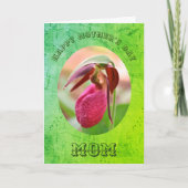 Moederdag Dank je mama Lady Slipper Flower Kaart (Voorkant)