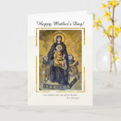 Moederdag de Maagd en het Kind Byzantijns Kaart (Gele Bloem)