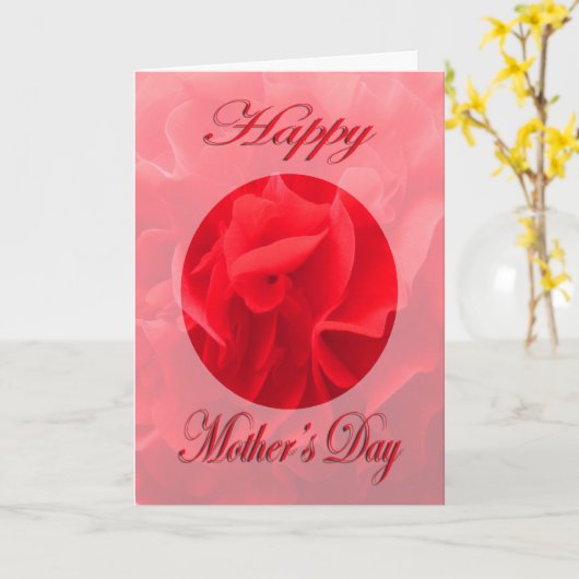 Moederdag Dianthus rode bloem Kaart (Gele Bloem)