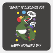 Moederdag Dinosaurus Grappig Van Son Vierkante Sticker (Voorkant)