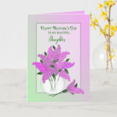 Moederdag, Dochter, Lilacs in een vaas Kaart (Gele Bloem)