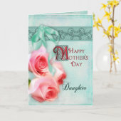 MOEDERDAG - DOCHTER - ROZE ROZEN KAART (Gele Bloem)