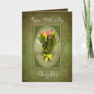 MOEDERDAG - Dochter - Tulpen in Vaas Kaart