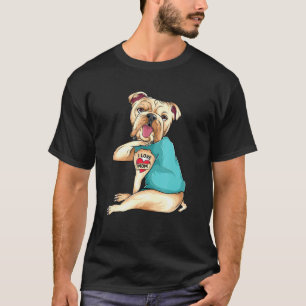 Moederdag Dog Engels Bulldog Ik hou van mam Tattoo T-shirt