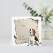 Moederdag Dog Mam Custom Beagle Kaart (Staand voorkant)