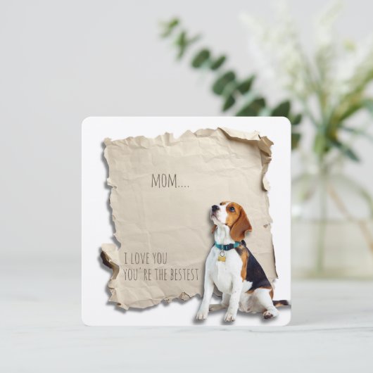 Moederdag Dog Mam Custom Beagle Kaart (Staand voorkant)