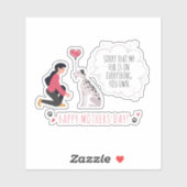 Moederdag Dog mama Funny Paws Love Heart Sticker (Vel)