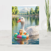 Moederdag Duck en Duckling Kaart (Voorkant)