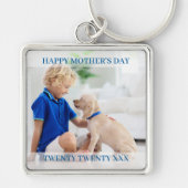 Moederdag Editable Year en Boy Photo Sleutelhanger (Voorkant)