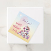 Moederdag eenhoorn-themafeest bedankjes labels (In situ)