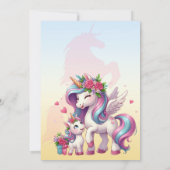 Moederdag eenhoorn-themafeest bedankkaart (Achterkant)