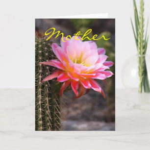 Moederdag- en roze cactus kaart
