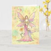 Moederdag Fairy Fantasy Art Kaart (Gele Bloem)