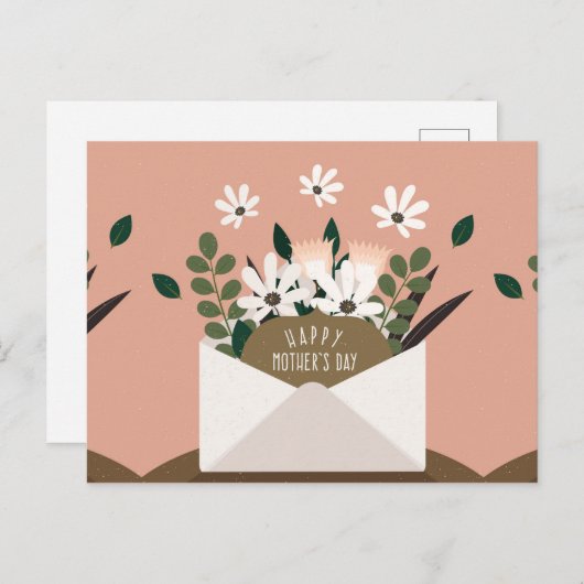 Moederdag feestdag briefkaart (Voorkant / Achterkant)