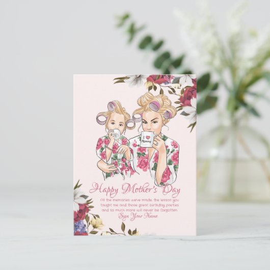 Moederdag Feestdagenkaart (Staand voorkant)
