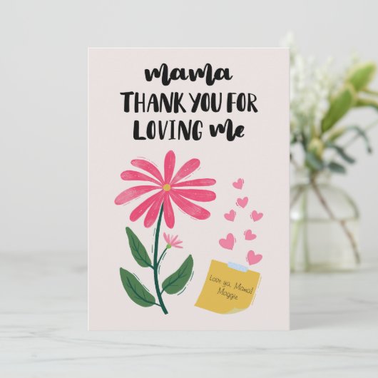 Moederdag Feestdagenkaart (Staand voorkant)