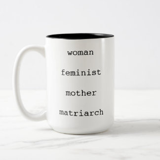 Moederdag Feministisch Zwarte Schrijfmachine Schri Tweekleurige Koffiemok