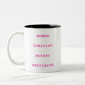 Moederdag Feministische Roze Typemachine Lettertyp Tweekleurige Koffiemok