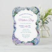 Moederdag Floral Blue Hydrangea Party Kaart (Staand voorkant)