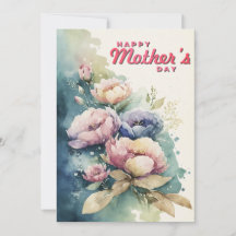 Moederdag Floral & botanische feestkaart