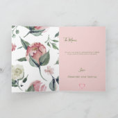 Moederdag Floral Modern Pink Heart Personal Kaart (Binnen)