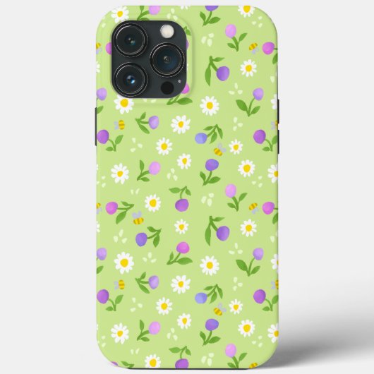 Moederdag florale Iphone Case bloemen en bijen (Achterkant)