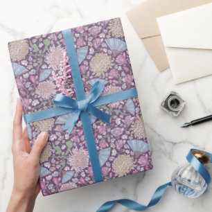 Moederdag Flowers Mums Crocus Japanse ventilatoren Cadeaupapier