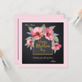 moederdag Flowers Wenskaart Kaart (Voorkant / Achterkant in situ)