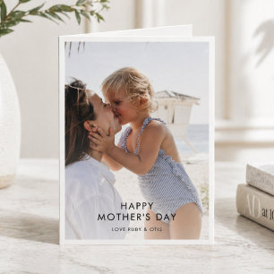 Moederdag   Foto Best Mam Modern Minimalist Kaart