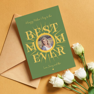 Moederdag foto beste mama ooit typografie kaart