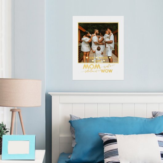 Moederdag Foto, Modern Script Text Gold Silver Folie Afdrukken (Insitu (Slaapkamer))