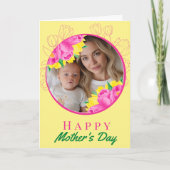 Moederdag Foto & Waterverf Tulpen Kaart (Voorkant)