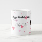 Moederdag Fotocollage met aangepaste tekst Extra Grote Beker (Voorkant)