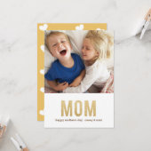 Moederdag fotokaart in vetgedrukte letters kaart (Voorkant / Achterkant in situ)