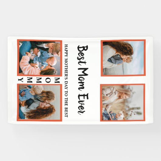 Moederdag foto's tonen collage voor moeder spandoek (Horizontaal)