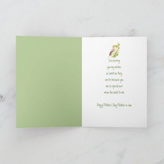Moederdag Fun Moeder-in-law Sparrow Bird Kaart (Binnen)