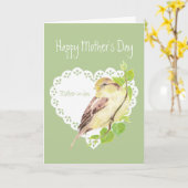 Moederdag Fun Moeder-in-law Sparrow Bird Kaart (Gele Bloem)