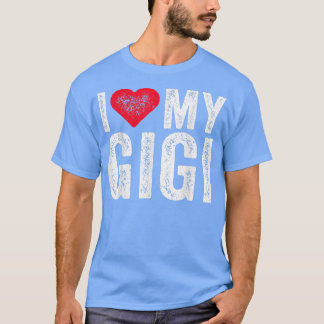 Moederdag Funny Ik hou van mijn Gigi Red Heart Gra T-shirt
