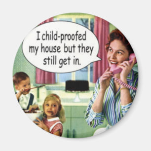 moederdag Funny Retro Housewoman Magnet Magneet