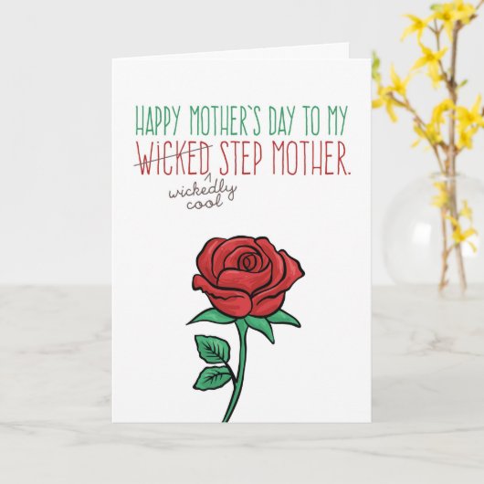 Moederdag Funny-Wyed (Wickly Cool) Stepmamma Kaart (Gele Bloem)