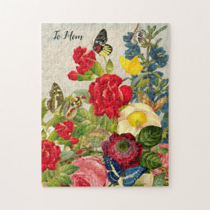 Moederdag Garden Carnans Rozen Butterflies Legpuzzel
