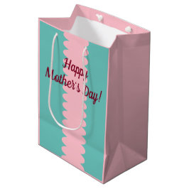 moederdag, geblugd, roze, blauwgroen,  medium cadeauzakje