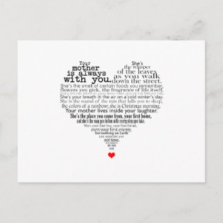 Moederdag gedicht briefkaart