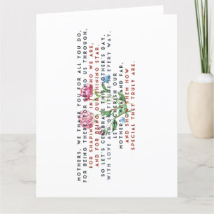 moederdag gedicht en bloemen bedankkaart