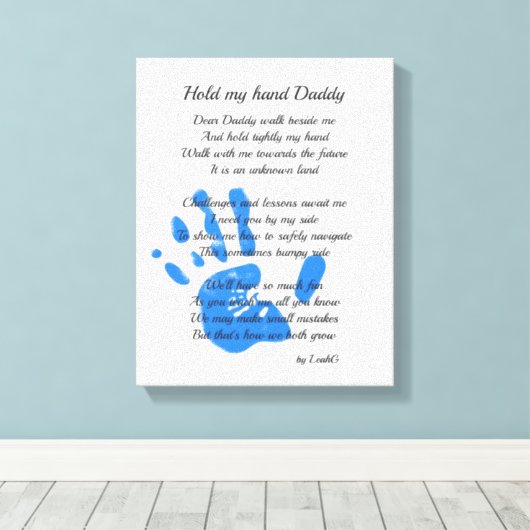 Moederdag Gedicht - Houd Mijn Hand Handafdruk Vade Canvas Afdruk (Insitu (Houten vloer))