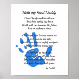 Moederdag Gedicht - Houd Mijn Hand Handafdruk Vade Poster