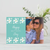 Moederdag Geometrische Daisy Foto Feestdagenkaart (Staand voorkant)