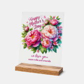 Moederdag Gepersonaliseerd Peony Acryl Teken Bord (Hoek)