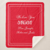Moederdag Gepersonaliseerd prachtige chique rood Sherpa Deken (Voorkant)